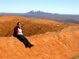 Ayers Rock with Olgas in background * 1280 x 960 * (308KB)